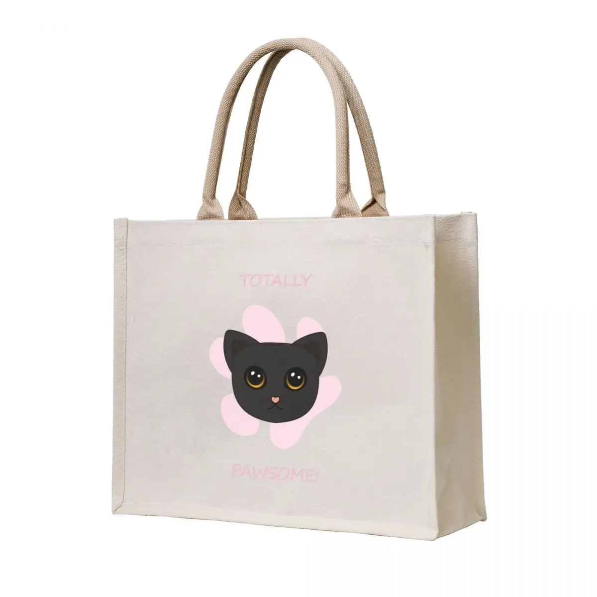 

Cute Black Cat Head Portrait And Repeat Pattern Tote Bag tote bag men Canvas bag for women Big