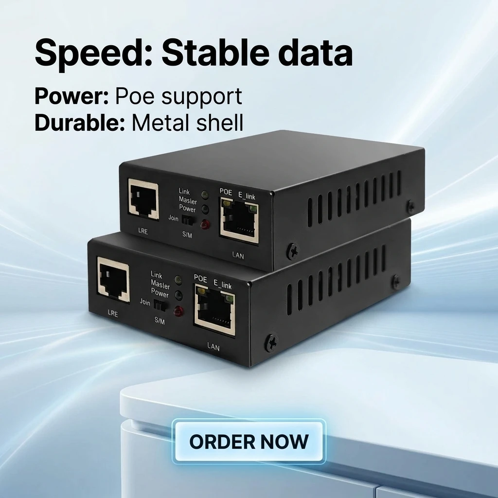 PoE Extender 500M Long Distance RJ45 1 Port 10/100Mbps PoE Repeater for CCTV Elevator IP Plug and Play