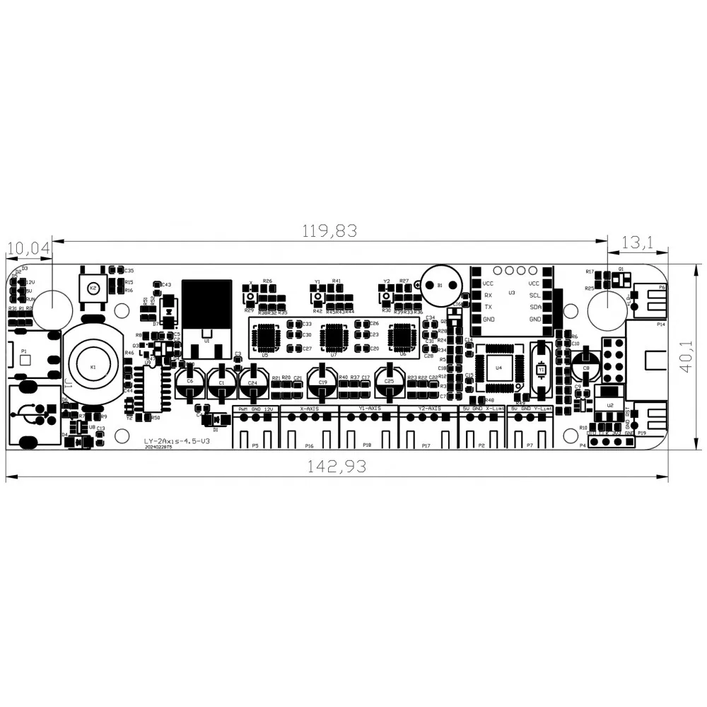 CNC 2 Axis Controller 32-bit MCU Laser Engraver Grbl Driver Control Board Laser Control Board for 2 Axis Laser Engraving Machine