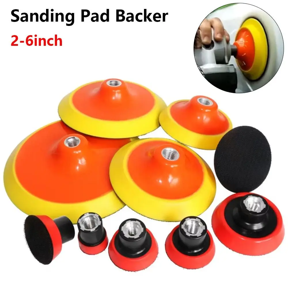 1Pcs 2-7 Inch Universal Backing Plate M10 M14 M16 Thread Hook And Loop Fastener Rotary Backing Pad Plastic And Metal