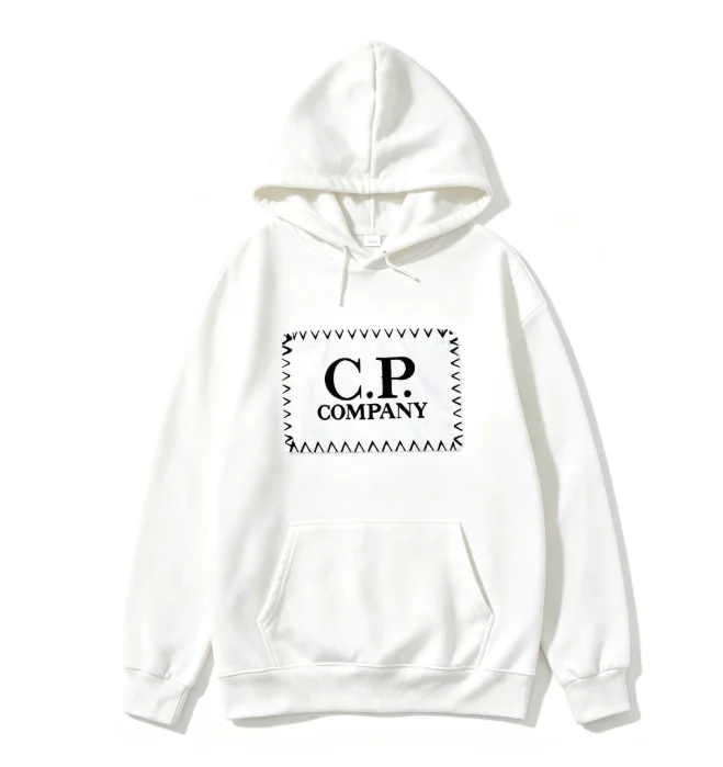 2026 new A simple large-font design with a white square patch pattern on the front. This is a unisex pullover hoodie.