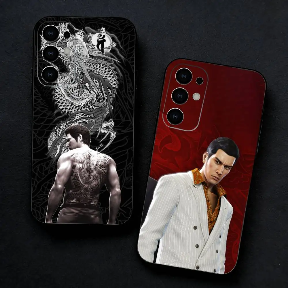 

Y-Yakuza Like a Dragon Game Phone Case For Samsung S25,S24,S23,S22,S21,S20,Ultra,Plus,FE Black Soft Cover