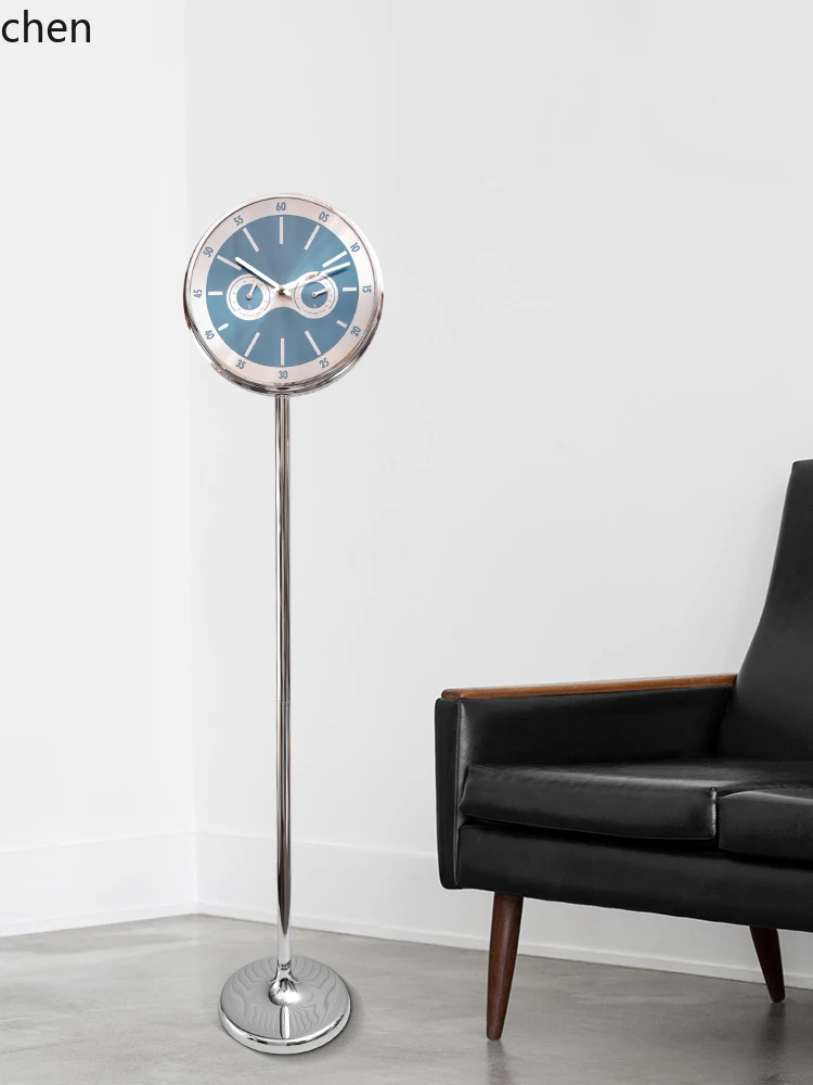 ZML Minimalist Living Room Temperature and Humidity Floor Clock, Fashionable Silent Standing Clock, Minimalist Quartz Clock