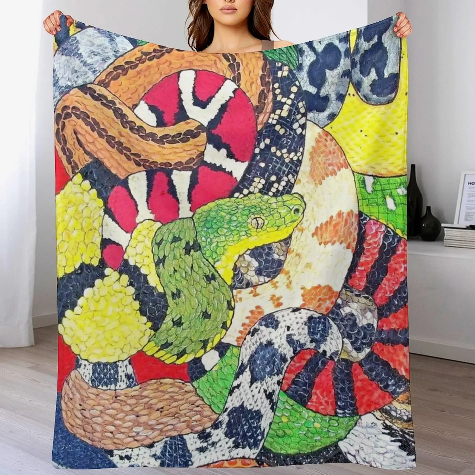 

Snakes Throw Blanket Furrys Large decorative sofa bed Blankets