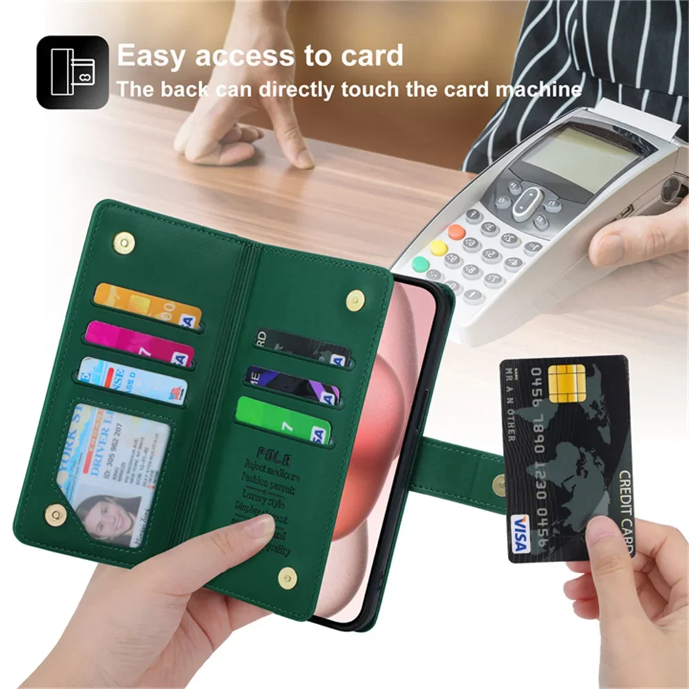 Honor 90 Smart 100 70 50 5G Zipper Wallet Case For Huawei Honor 90 Lite Leather Flip Book Funda Honor 50 SE 80 70 Pro Plus Cover image 3