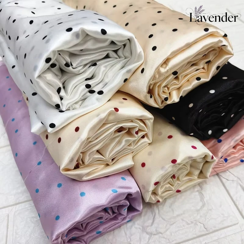 Irregular polka dot polyester fabric polka dot satin simulated silk satin glossy fashion fabric clothing lining headwear