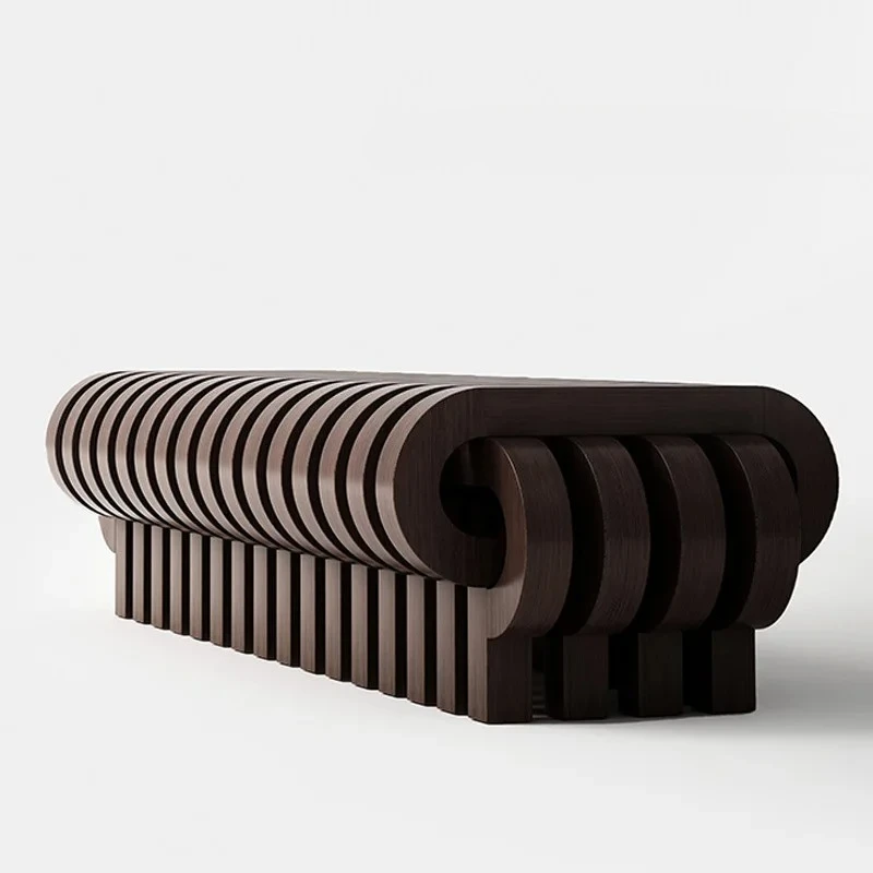 XX-SOutdoor leisure stool project Hotel office furniture custom medieval style bench Solid wood sofa stool