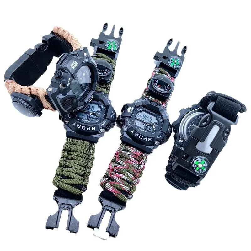 Tactical Paracord Survival Watch - 7-Core Umbrella Rope, Freely Adjustable, Multifunctional Outdoor Climbing for Adventure Teams
