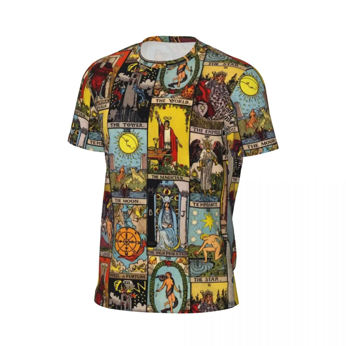 Vintage Moon T-Shirt Man Tarot Art Collage Streetwear Gym T Shirts Comfortable Summer Trendy Cool Tees Graphic Oversized Tops