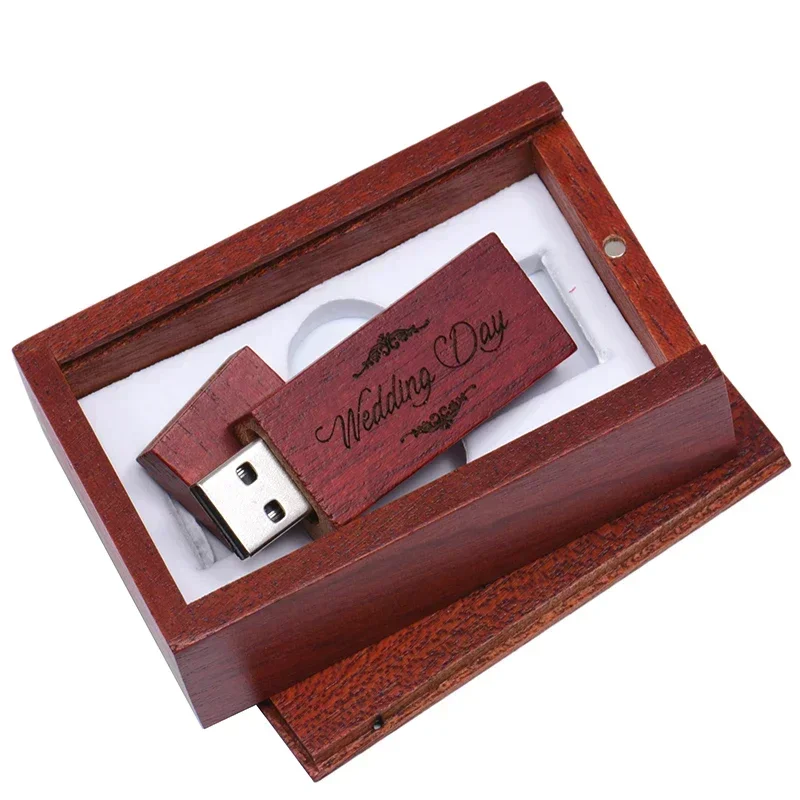 Imagem -04 - Flash Usb de Madeira com Logotipo Personalizado Gratuito Memory Stick Disco de Capacidade Real u Caixa de Presente Criativa 32gb 64gb 128gb 50 Pcs por Lote Unidade