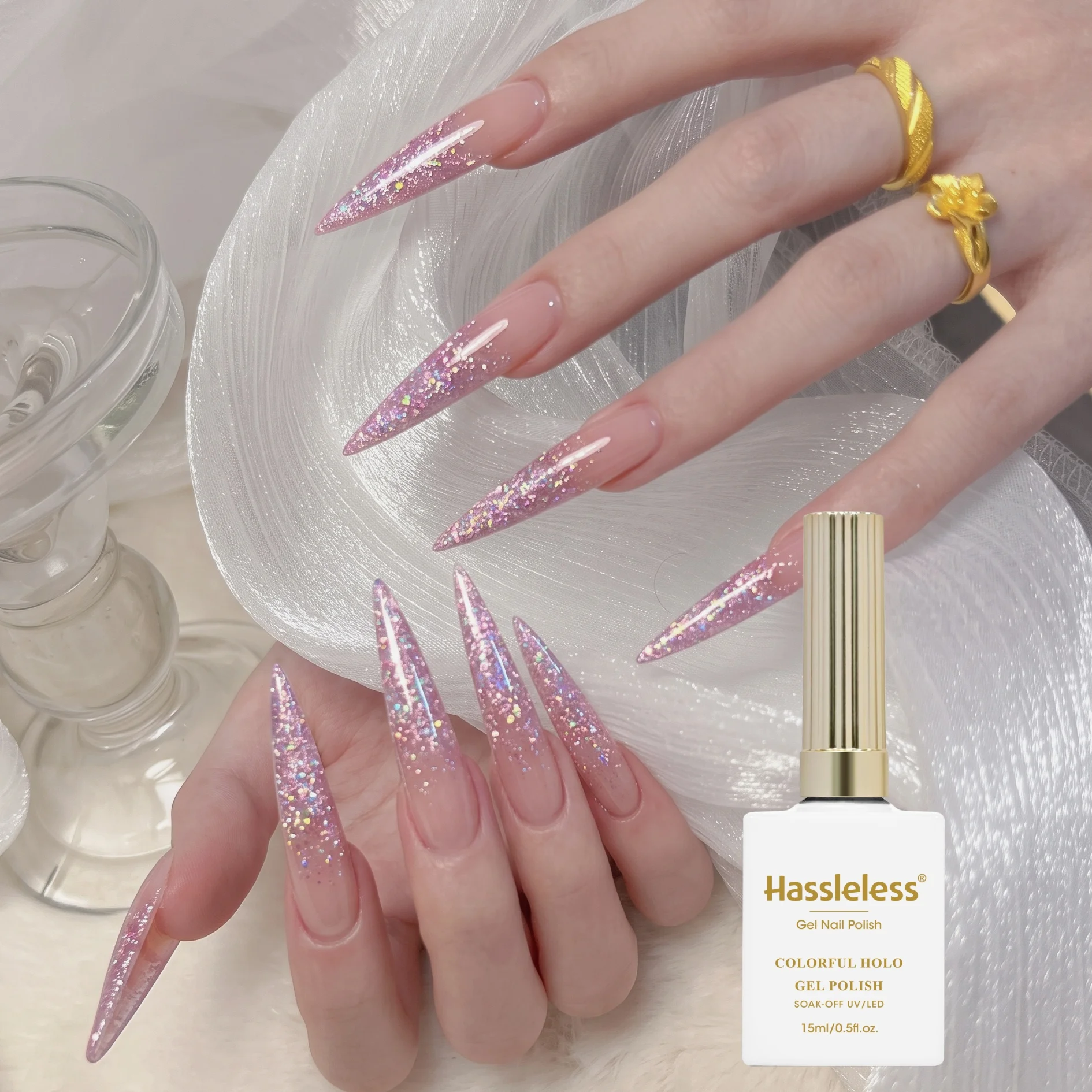 Hassleless 0.5 oz Salon-Specific Women's Nail Art Tools, Fashionable Nail Gel