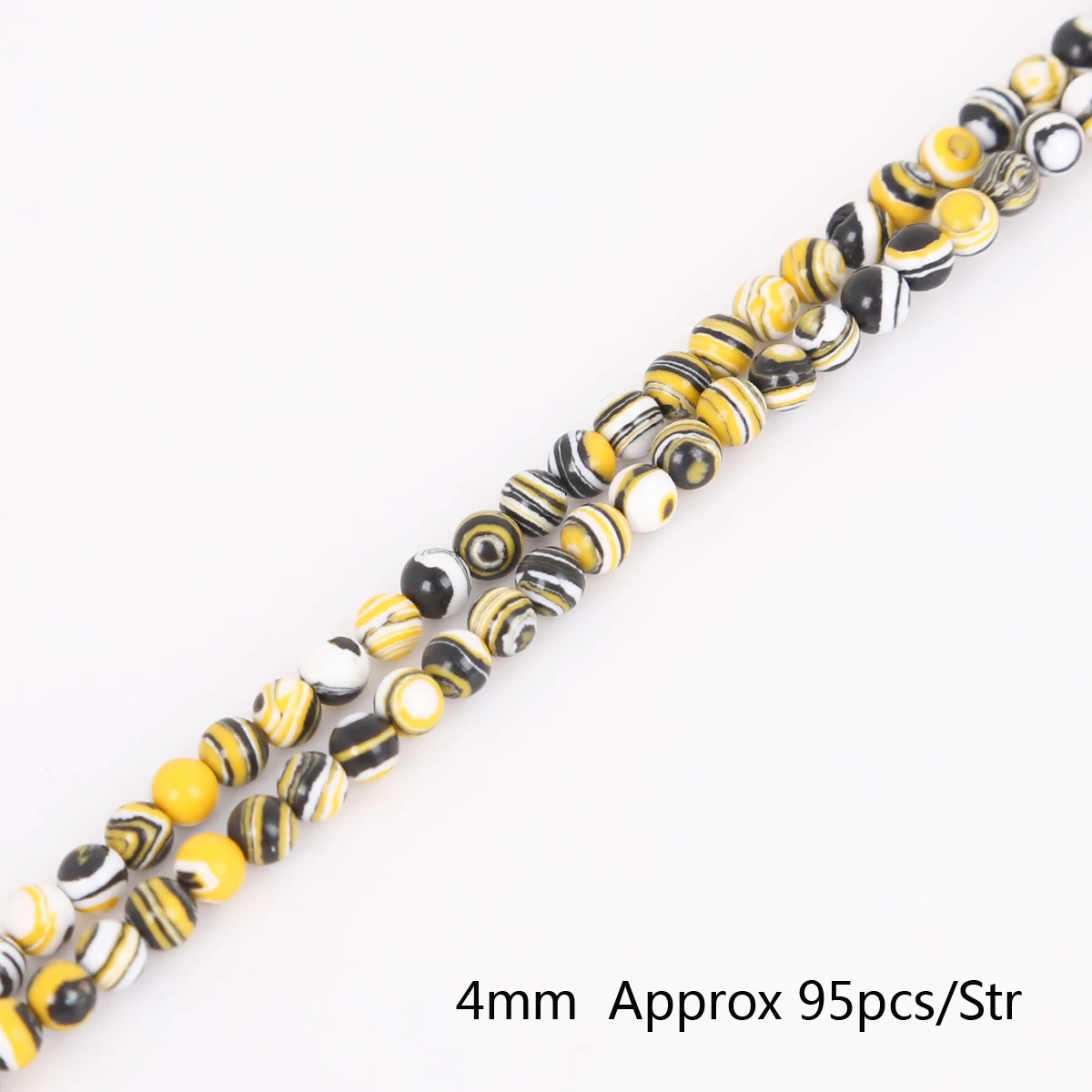 Neue 4mm Malachit Naturstein Armbänder, gestreifte runde lose Spacer-Perlen für die Schmuckherstellung, DIY Armband, Halskette – Detail 5
