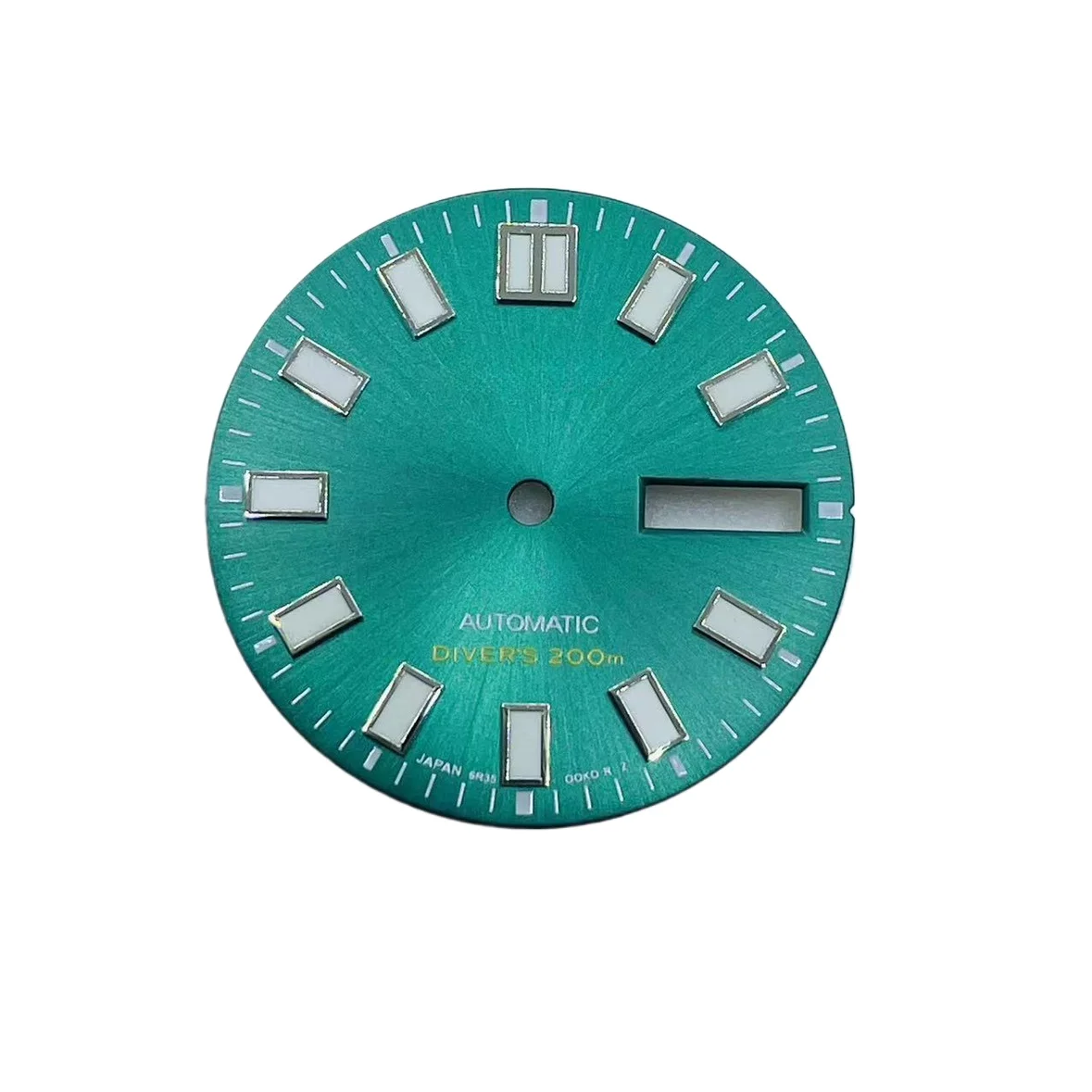 For NH36 dial 28.5mm green luminous, modified, mechanical watch nh36 diving watch literal, watch accessories