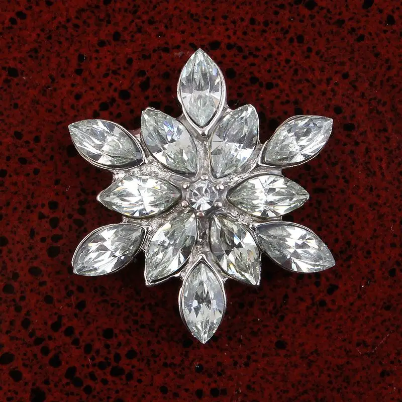10pcs/lot 28MM 2Colors Silver Bling Metal Rhinestone buttons for craft Clear Decorative Flatback Crystal buttons For Wedding