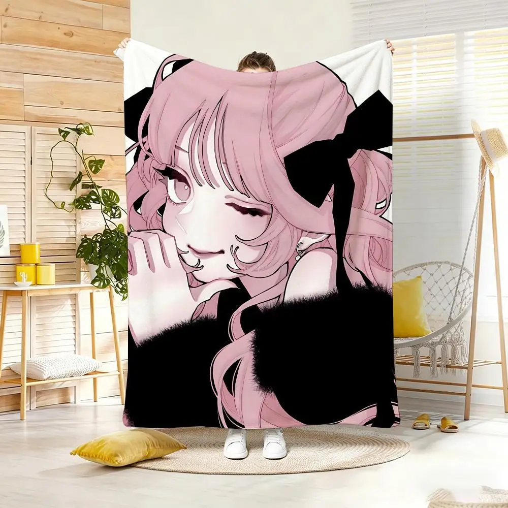 Anime F-Fall in LoveS You FalseS Angels Throw Lightweight 240g Flannel Blanket Soft Skin-friendly for Summer Cooling
