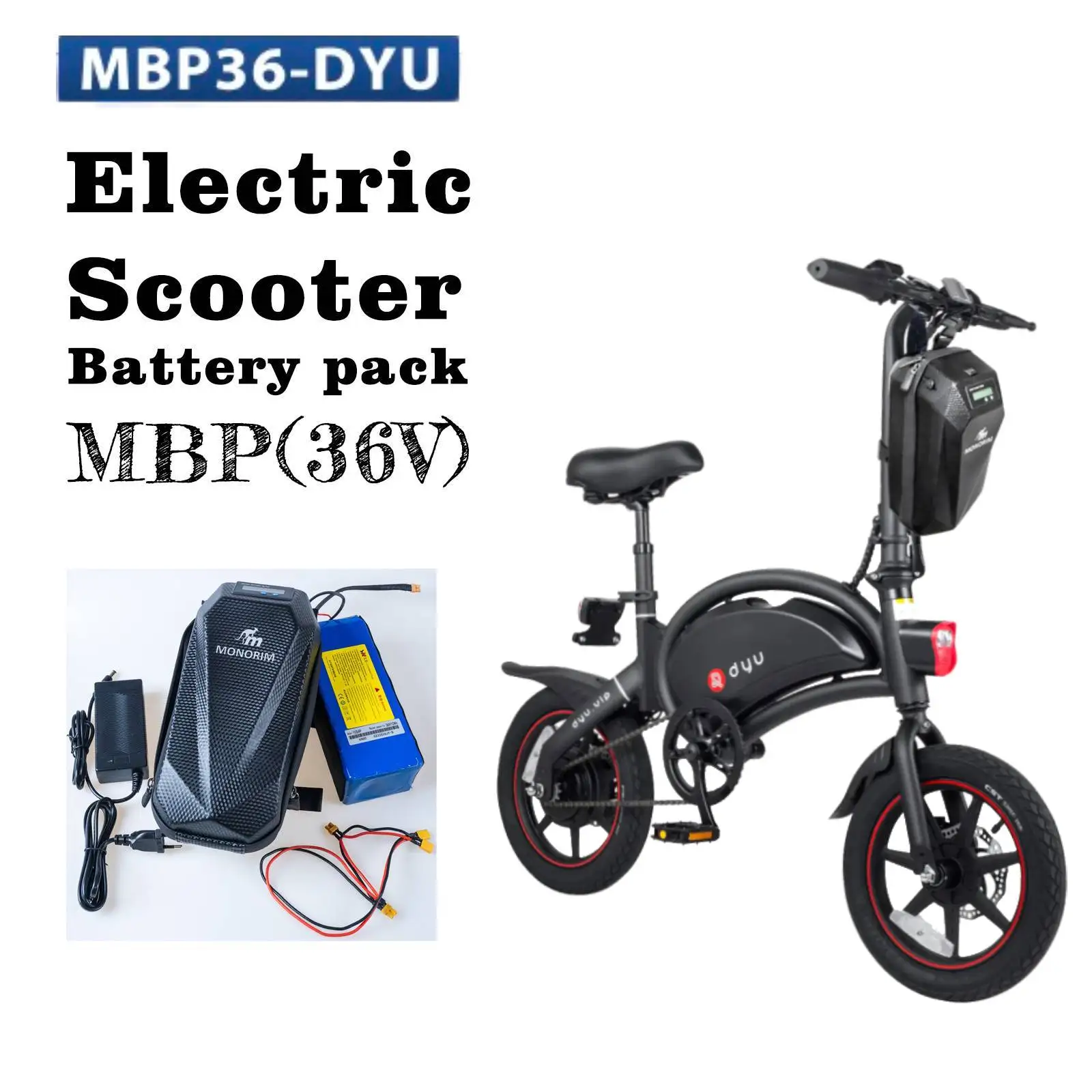

Дополнительный аккумулятор Monorim MBP36-DYU 36 В 10,4 Ач для электронных велосипедов DYU LS/NLpower элементов, дополнительный пакет аккумулятора