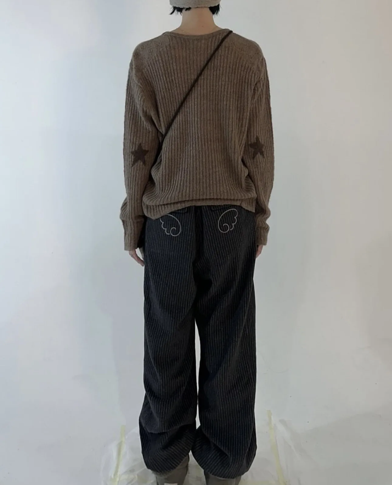 

Повседневные свободные брюки прямого кроя с завязками и вертикальной полосатой вышивкой, женские, осенне-зимняя мода