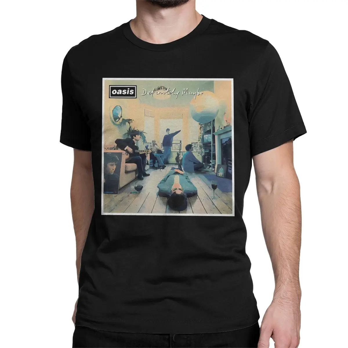 O-Oasis Rock Band T Shirt Men's Cotton Funny T-Shirt Crew Neck Tee Shirt Short Sleeve Tops New Arrival image 2