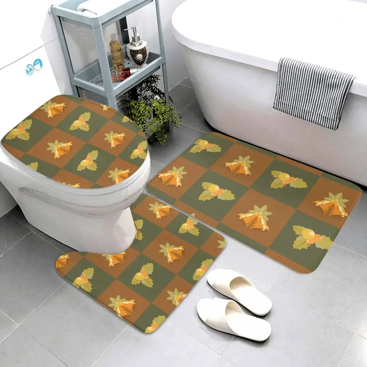 DIY customized flannel anti slip carpet three piece set with water absorption anti slip easy to maintain home decoration