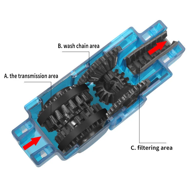 Strumento di riparazione portatile per mountain bike Pulitore per catena per bicicletta Lavatrice per catena per bicicletta Spazzola per catena per bicicletta