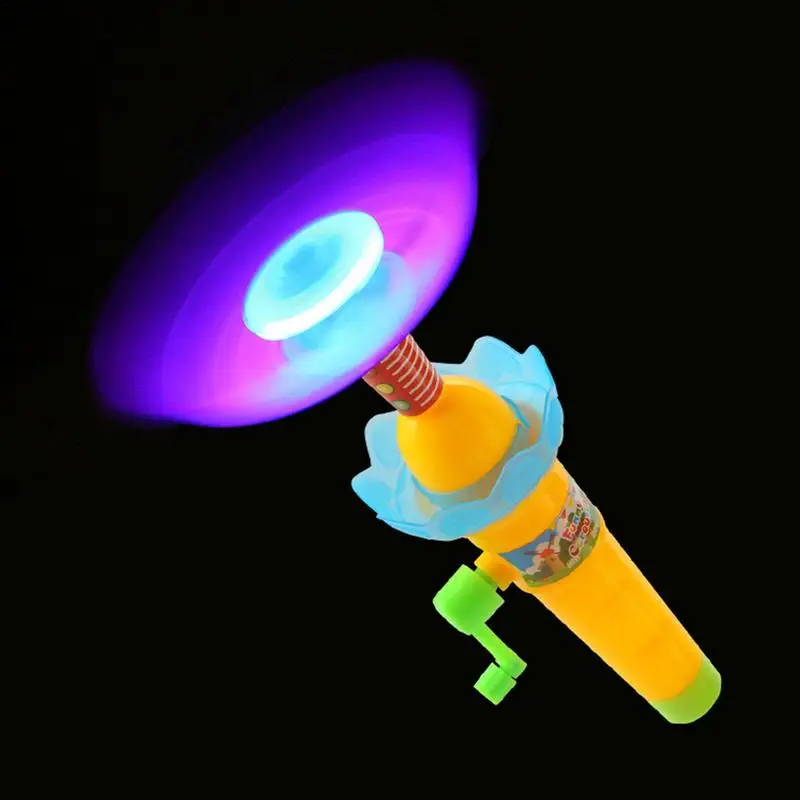 Hand Crank Cartoon Carousel Glowing Toys Light Up Entertainment Toys For Relaxing Enhance Hands-On Ability Kids Birthday Gifts