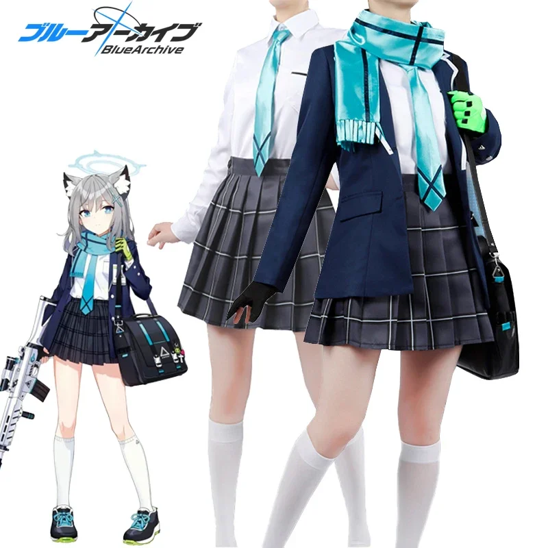 Shiroko Cosplay Costumes Game Blue Archive Cos The Animation Full Set Outfit JK Skirt School Uniform Role Play Suites for Girls