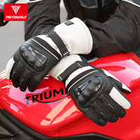 MotoWolf Winter Motorcycle Heated Gloves Waterproof Warm Leather  Touch Screen Windproof Cold Resistant Heated Gloves