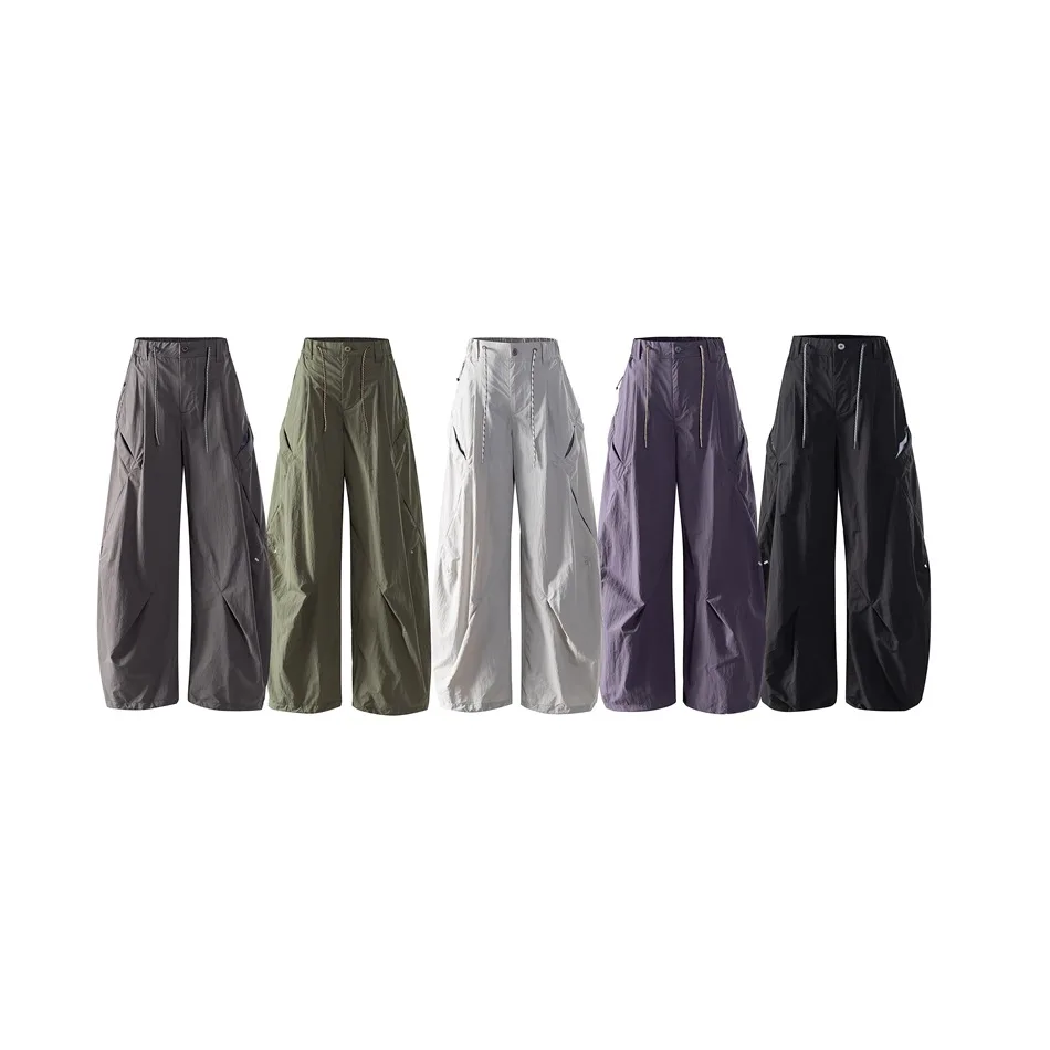 กางเกงขายาวลำลองแบบสปอร์ตสำหรับผู้ชายและผู้หญิง น้ำหนักเบา กันน้ำ แห้งเร็ว เหมาะสำหรับกิจกรรมกลางแจ้ง เดินป่า สไตล์เทคแวร์ ทรงหลวม