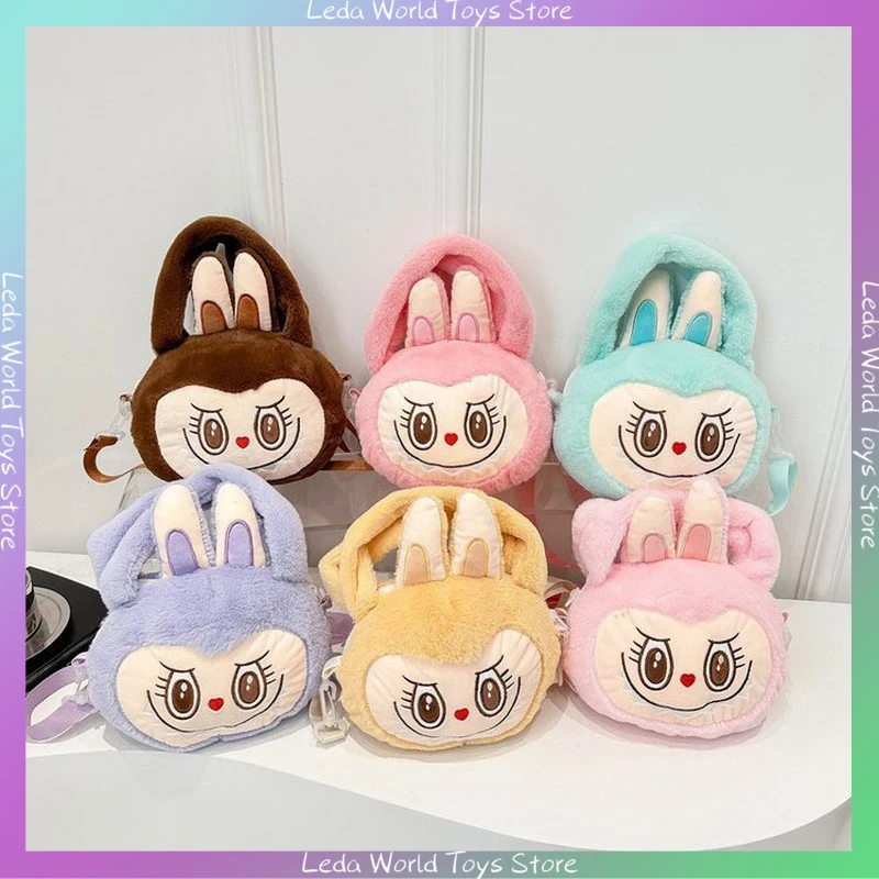 Hot Selling Labubu Crossbody Bag Cute Long Ears Big Mouth Rabbit Cartoon Anime Plush Toy Doll Versatile Boutique Gift Girl Child