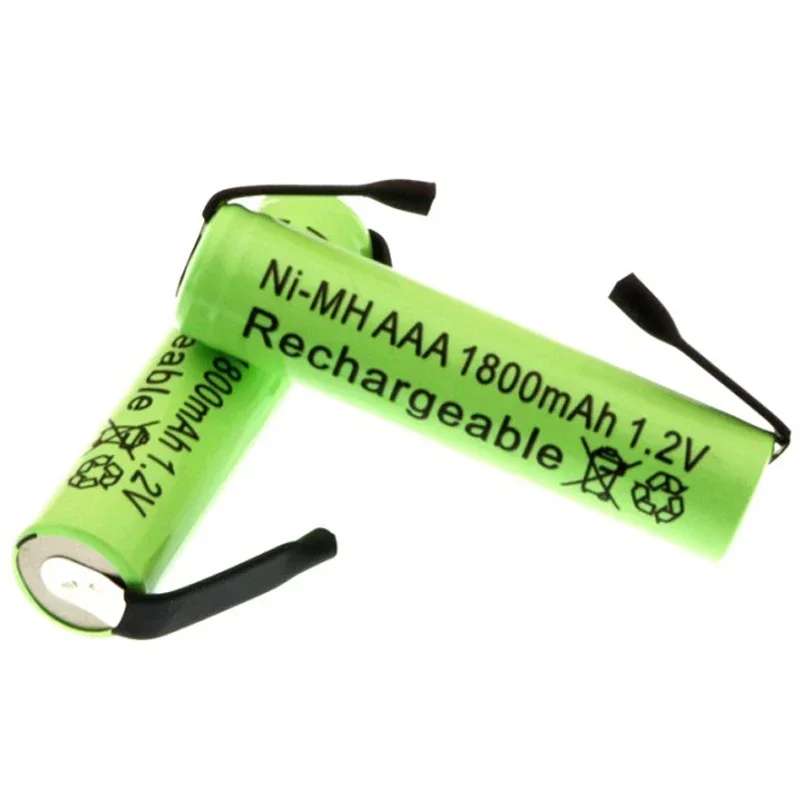 Neue 1,2 V AAA Ni-Mh Akku Zelle, 1800mah, mit Solder Tabs für Philips Braun Elektrische Rasierer, Rasiermesser, Zahnbürste