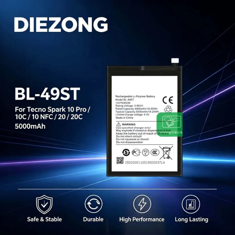 BL-49ST Suitable for Tecno Transsion Spark 10Pro/10C/10 NFC/20/20C Mobile Phone Battery High Magnification Safe and Stable