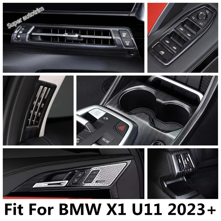 

Side Middle Air AC Vent / Water Cup Panel / Window Lift / Handle Bowl Cover Trim For BMW X1 U11 2023 2024 Wood Grain Accessories