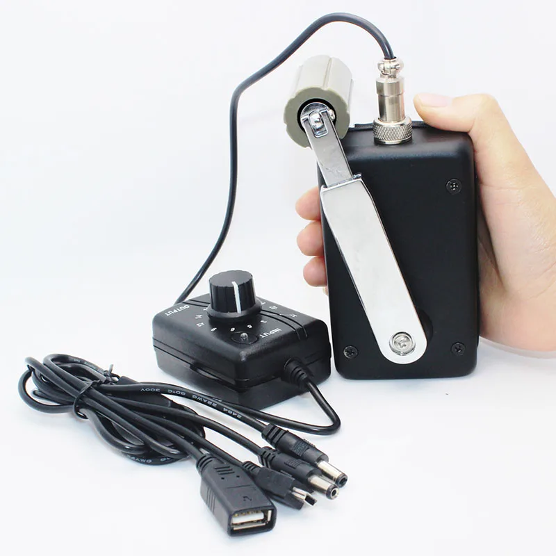 30W/28V Portable Dynamo Phone Charger Military 30W/0-28V Hand Crank Generator Outdoor Mobile Phone Computer Charging