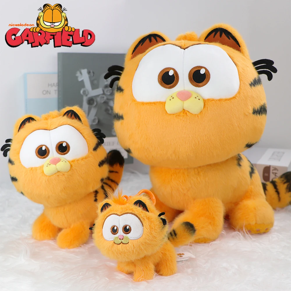 Oryginalna pluszowa zabawka Garfield siedzieć GARFIELD rodzina słodki kociak wypchana lalka miękki plecak brelok wisiorek prezent urodzinowy 10/19/30cm