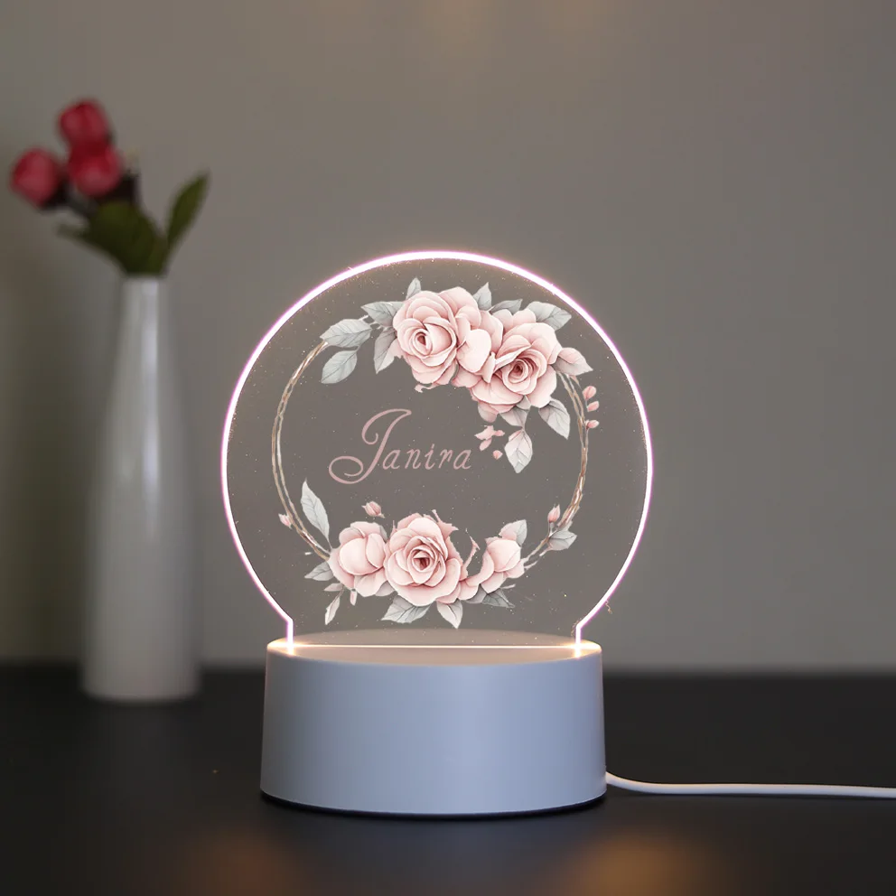 Warm Home Custom Lamp Plaque garland Touch dimming bedroom light Anniversary Gift, Birthday Gift