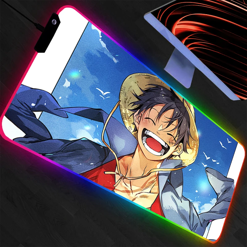 

RGB Mouse Pad One Piece One Piece Computer Speed Type Carpet Mat For e-sports Players Laptop Keyboard LED Mousepad Desk Mat