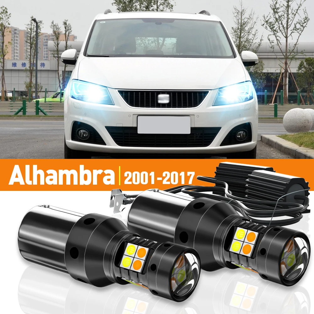 2pcs LED Dual Mode Turn Signal+Daytime Running Light DRL For Seat Alhambra MK1 MK2 2001-2017 2011 2012 2013 Accessories Canbus