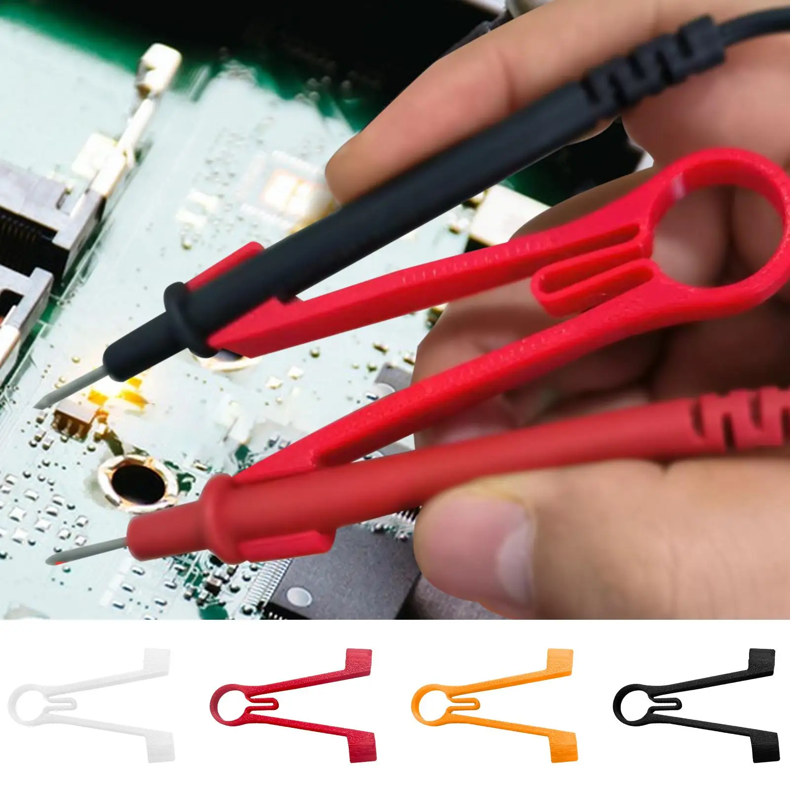 Multimeter Probe Holder Test Meter Probes Clamping Tool Electrical Testing Power Supplies One-Handed Aid Holds Repair Accessory