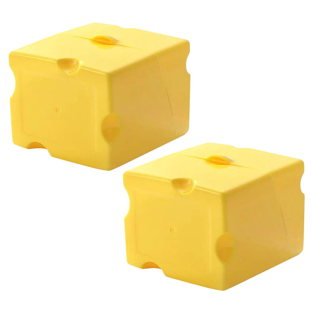 

2 Pcs Cheese Crisper Cube Lids Slice Spoon Holder Storage Containers Snack Baby