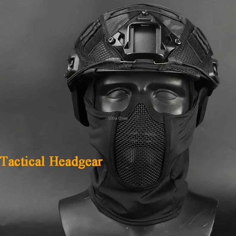 Tactical Full Face Steel Mesh Mask Hunting Airsoft Paintball Mask Headgear CS Game Motorcycle Shooting Cycling Protective Masks