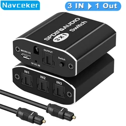 Cyfrowy SPDIF optyczne rozdzielacz Audio przełącznik Toslink Splitter Adapter do przełącznika 1x3 rozdzielacz optyczny 1 w 3 Out wsparcie DTS AC3