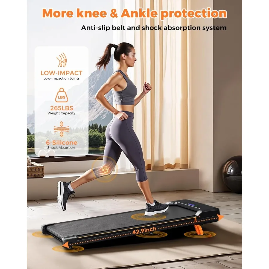 وسادة مشي 3 في 1 مع محرك 2.5 حصان للاستخدام المنزلي والمكاتب: شاشة LED مائلة 6 محيطة قابلة للتعديل وجهاز تحكم عن بعد مثالية