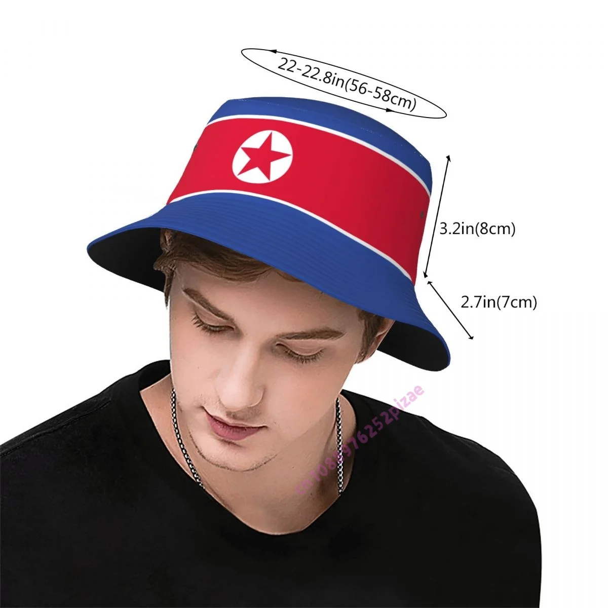 North Korea 3D Flag Men Women Soccer Bucket Hat Outdoor Sun Protection Cap Breathable Mesh For Fisherman Camping Hiking