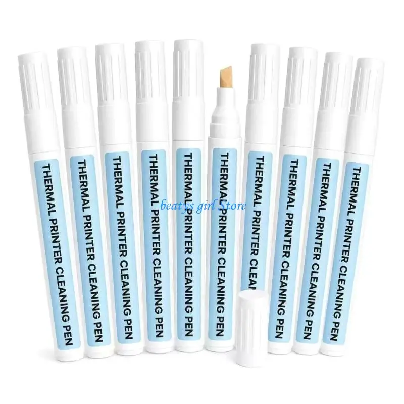 C7AB Thermal Printer Cleaning Pen, 10 Pack Chisels Tip Printhead Maintenance Set