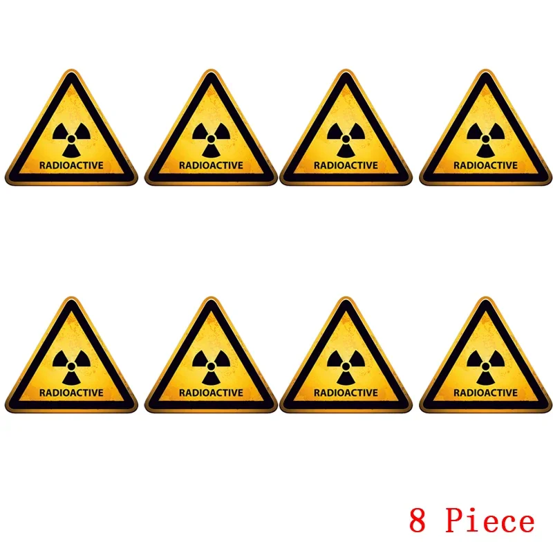 Warning Radioactive Reflective Car Stickers 1 To 8 Radiation Decals Sticker Cover Scratches Accessories Stylish, Personality,