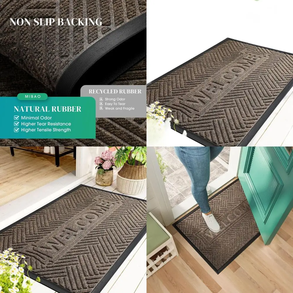 

Durable Heavy-Duty Low Profile Door Mat, Non-Slip, Dirt and Moisture Trap, Easy Clean, 47x32 Brown