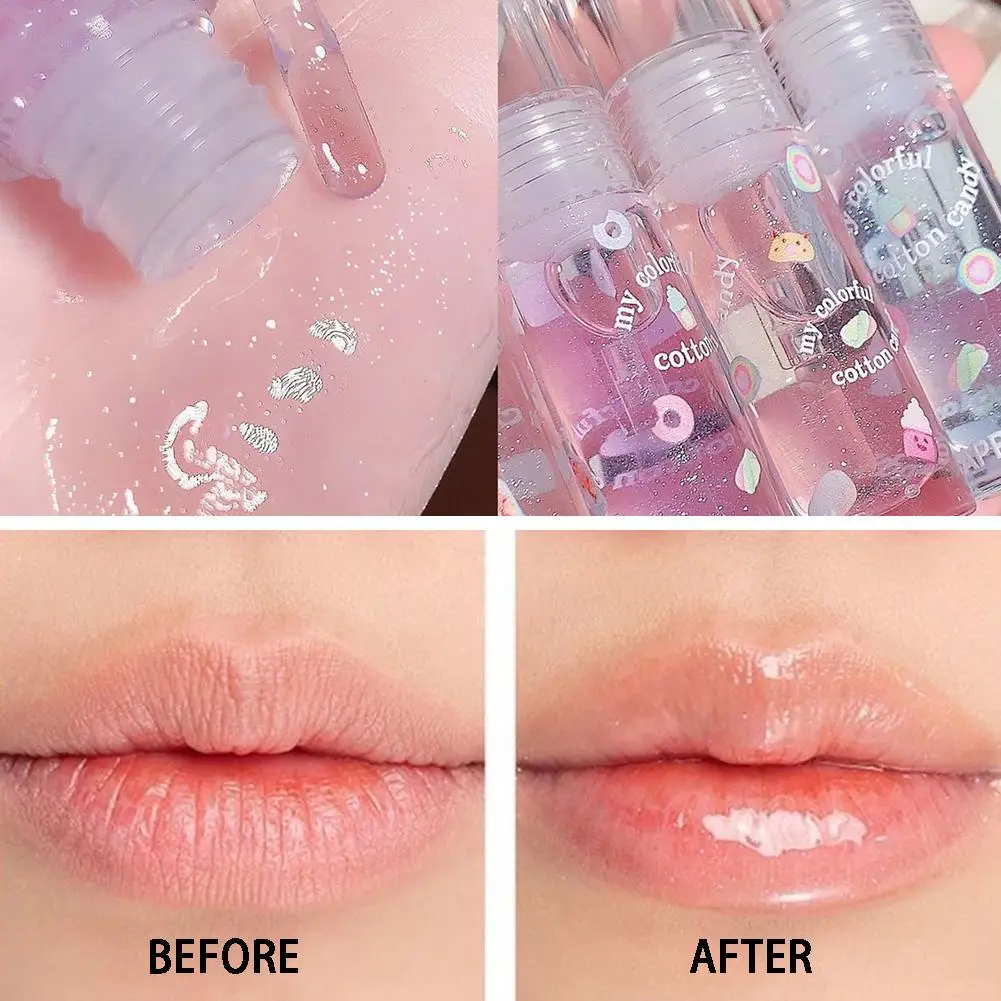 1/3pc wässriges Lippen öl transparenter Lippen balsam Lippen glasur farblose feuchtigkeit spendende Lip gloss natürliche Lip gloss dauerhafte Make-up-Kosmetik