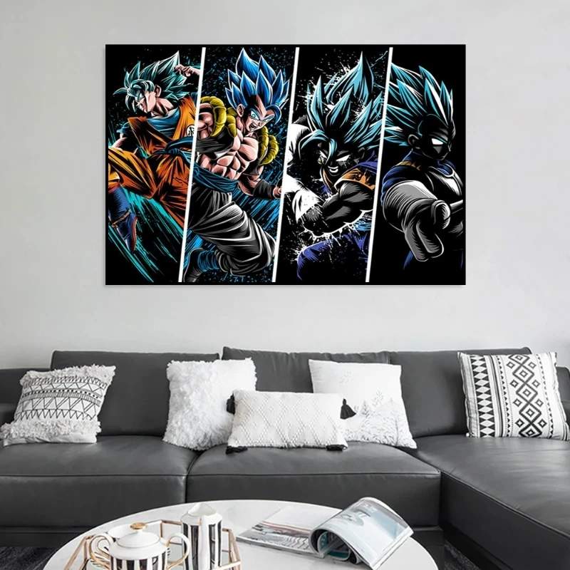 Anime Dragon Ball Decorative Poster Gift Goku Characters Canvas Painting Living Room Wall Art Prints Modern Home Decor Aesthetic