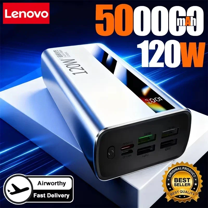 

Портативное зарядное устройство Lenovo 200000 мАч, 120 Вт, сверхбыстрая зарядка, сверхбольшая емкость, LED-дисплей для iPhone 2026