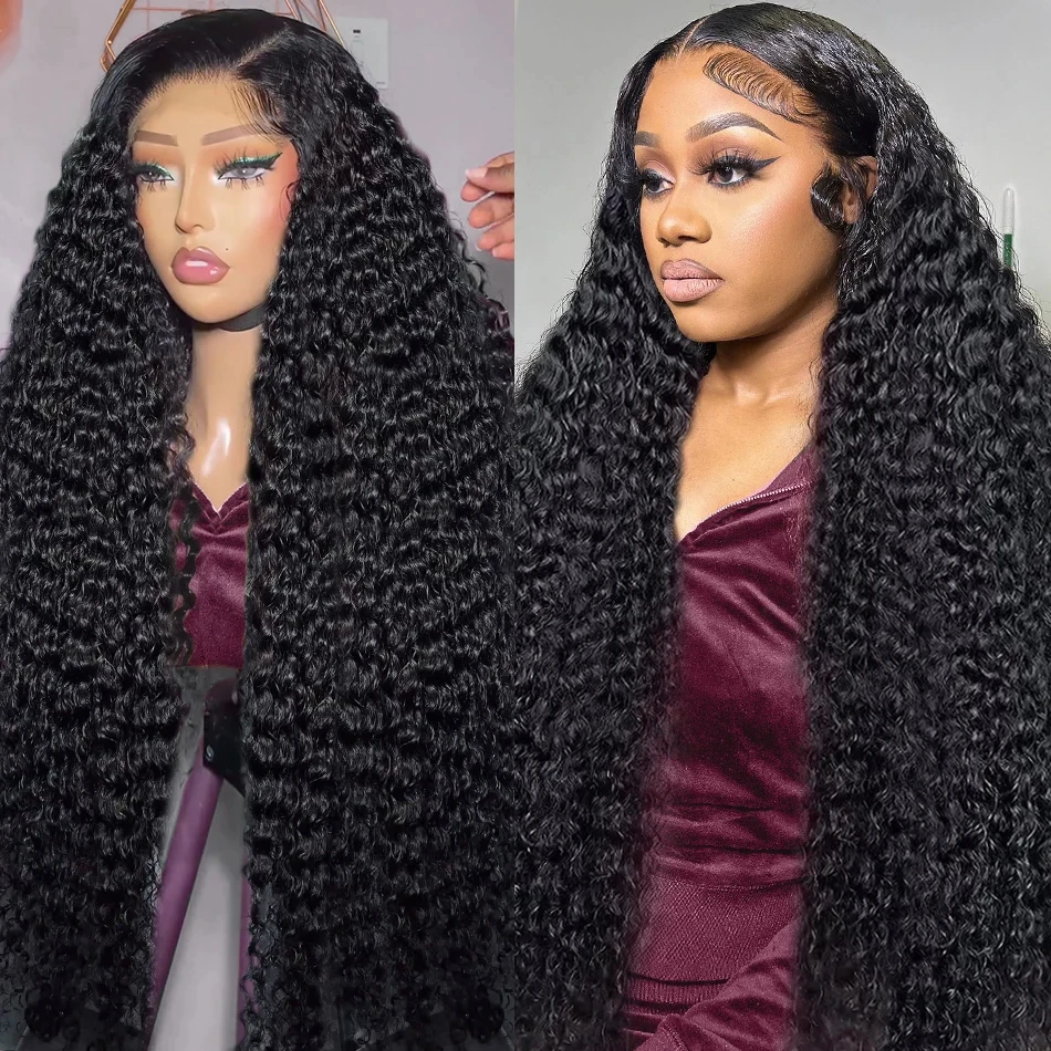 Brazilian 36 Inches 13x6 Deep Wave Human Hair Wig 13x4 Lace Frontal Hair Wig 5x5 Glueless Curly Lace Front Human Hair Wigs